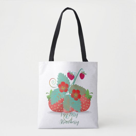 Heel Berry Strawberry Trendy Shopping Greenery Tote Bag (Voorkant)