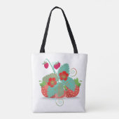 Heel Berry Strawberry Trendy Shopping Greenery Tote Bag (Achterkant)