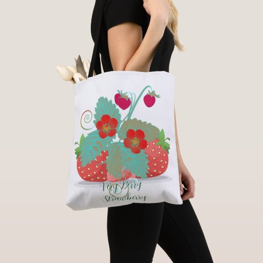 Heel Berry Strawberry Trendy Shopping Greenery Tote Bag (Dichtbij)
