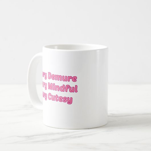 Heel bescheiden, heel attent, heel schattig koffiemok (Voorkant links)