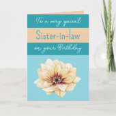 Heel bijzonder Sister-in-law bloem blauwe verjaard Kaart (Voorkant)