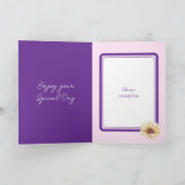 Heel bijzondere schoonzus bloem paarse verjaardag kaart (Binnen)