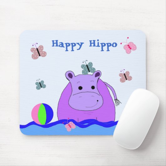 Heel blij nijlpaard muismat (Met muis)