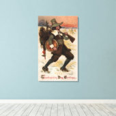 Heel blij voor de Turkse Hunter Canvas Afdruk (Insitu (Houten vloer))