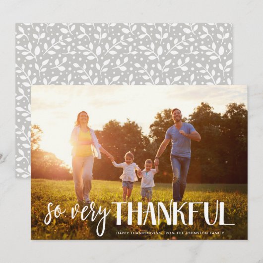 Heel dankbaar | Fotokaart | Aangepaste kleur Bedankkaart (Voorkant / Achterkant)