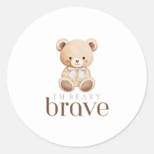 heel dapper kind met kanker ziek kinderen knuffel ronde sticker