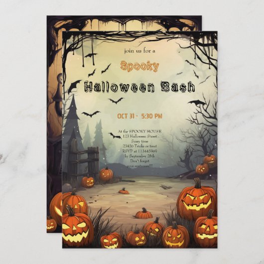 Heel eng Halloween-feest Kaart (Voorkant / Achterkant)