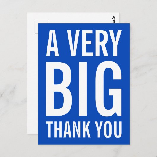 Heel erg bedankt, Blue Kaart (Voorkant / Achterkant)