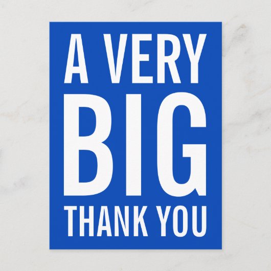 Heel erg bedankt, Blue Kaart (Voorkant)