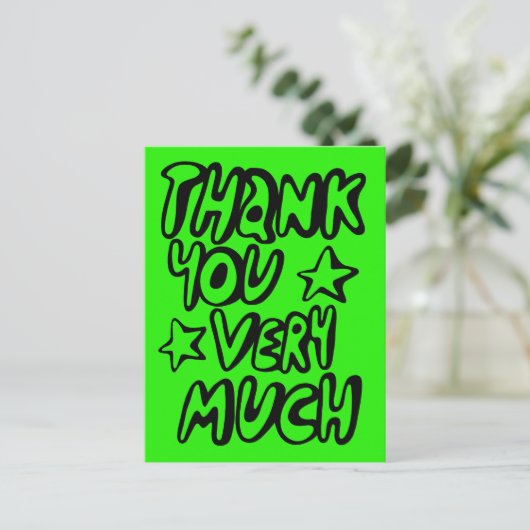 HEEL ERG BEDANKT Bubble Letters Limoen CUSTOM Briefkaart (Staand voorkant)