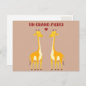 Heel erg bedankt, giraffe briefkaart (Voorkant / Achterkant)