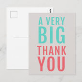 Heel erg bedankt | Modern Turquoise Coral Cute Briefkaart (Voorkant / Achterkant)