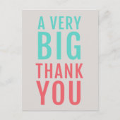 Heel erg bedankt | Modern Turquoise Coral Cute Briefkaart (Voorkant)