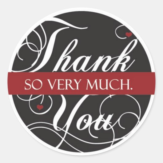 Heel erg bedankt ronde sticker (Voorkant)