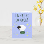 Heel erg bedankt. - Sheep Pun - Hartelijk dank  Kaart (Gele Bloem)