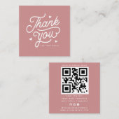 Heel erg bedankt voor je QR-code | Roze Vierkante Visitekaartje (Voorkant / Achterkant)