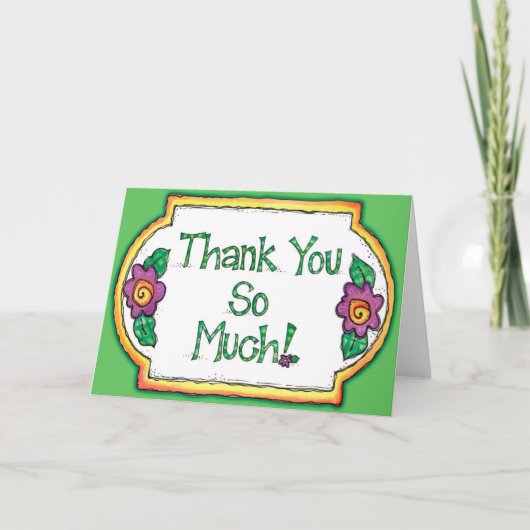 Heel erg bedankt - Wenskaart (Voorkant)