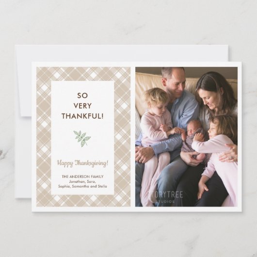 Heel erg dankbaar | Thanksgiving geboorteaankondig Feestdagenkaart (Voorkant)