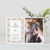 Heel erg dankbaar | Thanksgiving geboorteaankondig Feestdagenkaart (Staand voorkant)