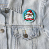 Heel Etnische Kerstmis van de Kerstman Ronde Button 5,7 Cm (In situ)