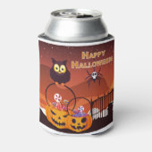 Heel fijn, gelukkig halloween ontwerp blikjeskoeler (Blikje Achterkant)