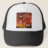 Heel fijn, gelukkig halloween ontwerp trucker pet (Voorkant)