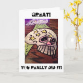 HEEL GEK SKELET OP "JE" OVER DE HEUVEL VERJAARDAG KAART (Gele Bloem)