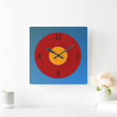 Heel gewoon rood, blauw, gewoon, keukenklokken vierkante klok (Huis)