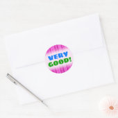 HEEL GOED! + Dunne Magenta en roze Stripes patroon Ronde Sticker (Envelop)