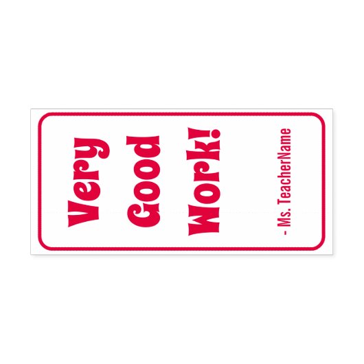 "Heel goed werk!" Instructeur Rubber Stamp Zelfinktende Stempel (Design)