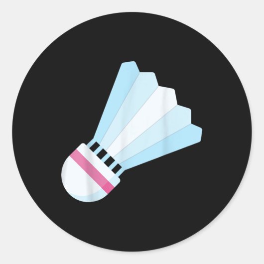 Heel graag badminton shuttle birdie 9 ronde sticker (Voorkant)