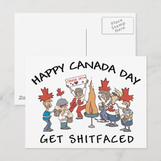 Heel grappig, Happy Canada Day Briefkaart (Voorkant / Achterkant)