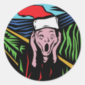 Heel grappig kerst ronde sticker (Voorkant)
