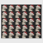 Heel grappig Kerstman Kat Lach Foto Kerstmis Cadeaupapier (Vlak)