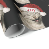 Heel grappig Kerstman Kat Lach Foto Kerstmis Cadeaupapier (Rol Hoek)