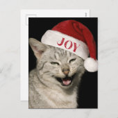 Heel grappig Kerstman Kat Lach Foto Kerstmis Feestdagenkaart (Voorkant / Achterkant)
