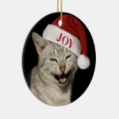 Heel grappig Kerstman Kat Lach Foto Kerstmis Keramisch Ornament (Rechts)