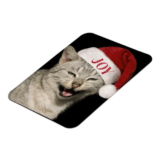Heel grappig Kerstman Kat Lach Foto Kerstmis Magneet (Linkerzijde)