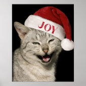 Heel grappig Kerstman Kat Lach Foto Kerstmis Poster (Voorkant)