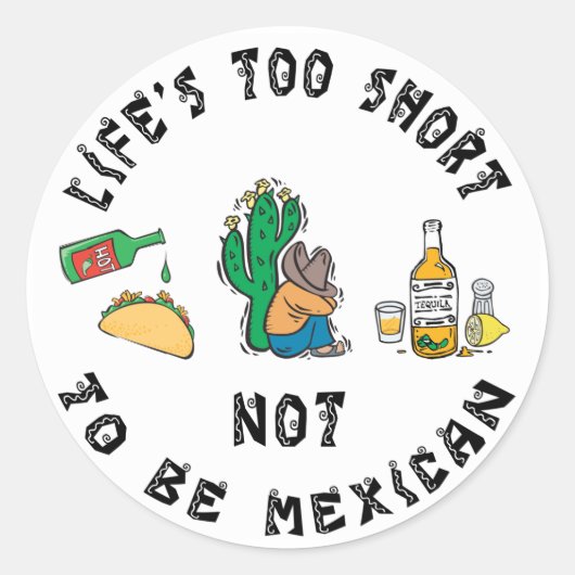 Heel grappig Mexicaans Ronde Sticker (Voorkant)