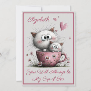 Heel Grappige Katten Valentijnsdag Wenskaart Kaart