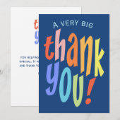 Heel grote dank je kleurrijk feest dank je kaart (Voorkant / Achterkant)