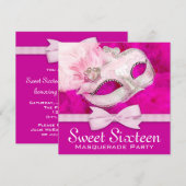 Heel Heet Roze Maskerade Feestje Kaart (Voorkant / Achterkant)