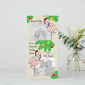 Heel het wenskaart van de Foto van Flamingo's Feestdagenkaart (Staand voorkant)