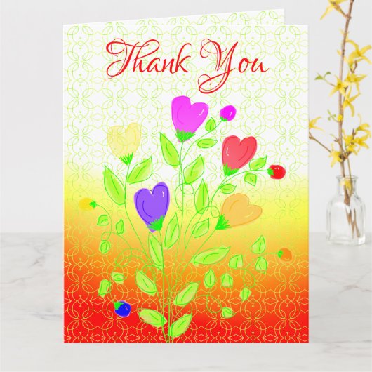 Heel kleurrijk bedankt kaart (Gele Bloem)