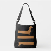 Heel lang Dachshund grappig Crossbody Tas (Voorkant)