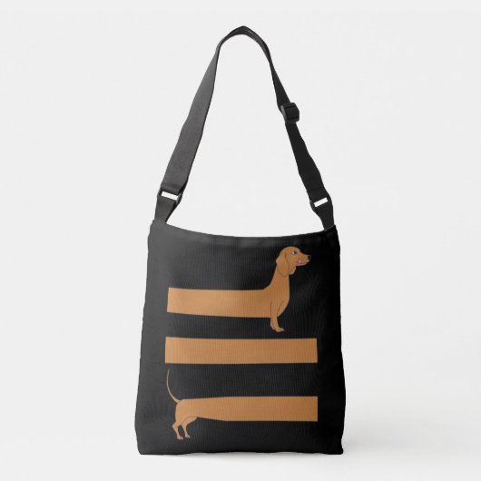 Heel lang Dachshund grappig Crossbody Tas (Voorkant)