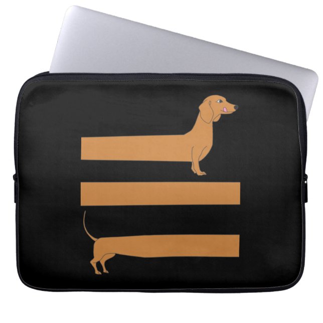Heel lang Dachshund grappig Laptop Sleeve (Voorkant)
