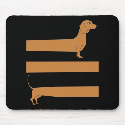 Heel lang Dachshund grappig Muismat (Voorkant)