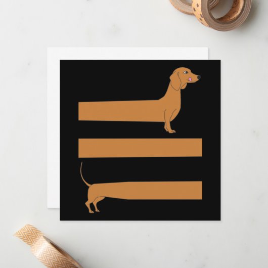 Heel lang Dachshund grappig Notitiekaartje (Voorkant / Achterkant in situ)